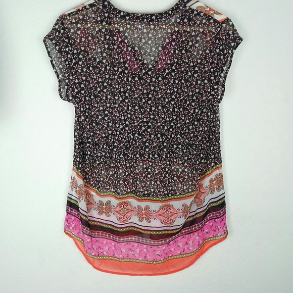 DR2 by Daniel Rainn Twin Print Flounce Back Tunic - Picture 3 of 6